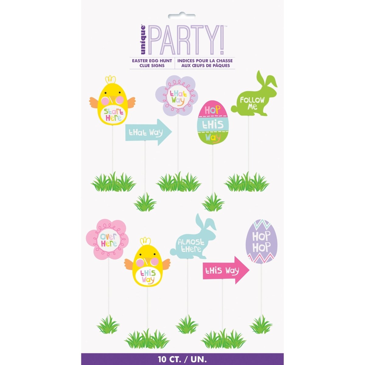 Easter Egg Hunt Clue Signs 10 Pack - PoundToys