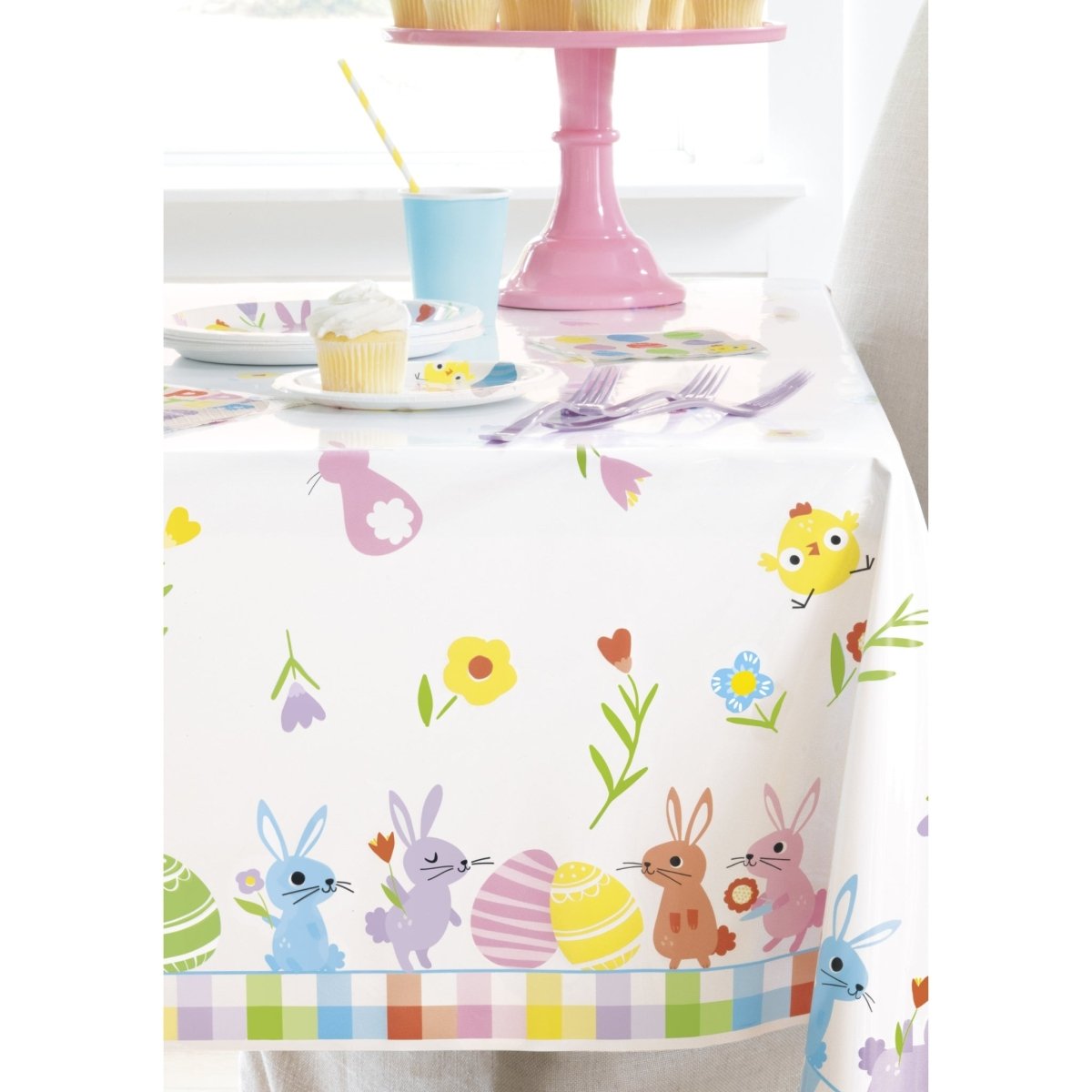 Easter Plastic Tablecover 1.37M x 2.13M - PoundToys