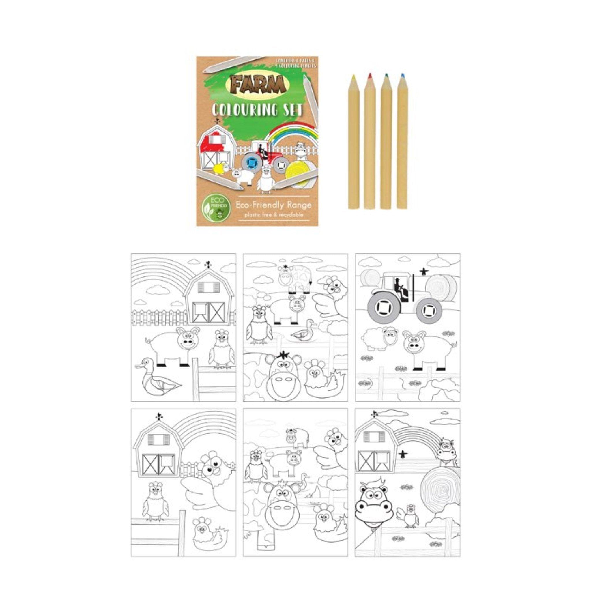 Eco Friendly Farm Themed Colouring Set - PoundToys