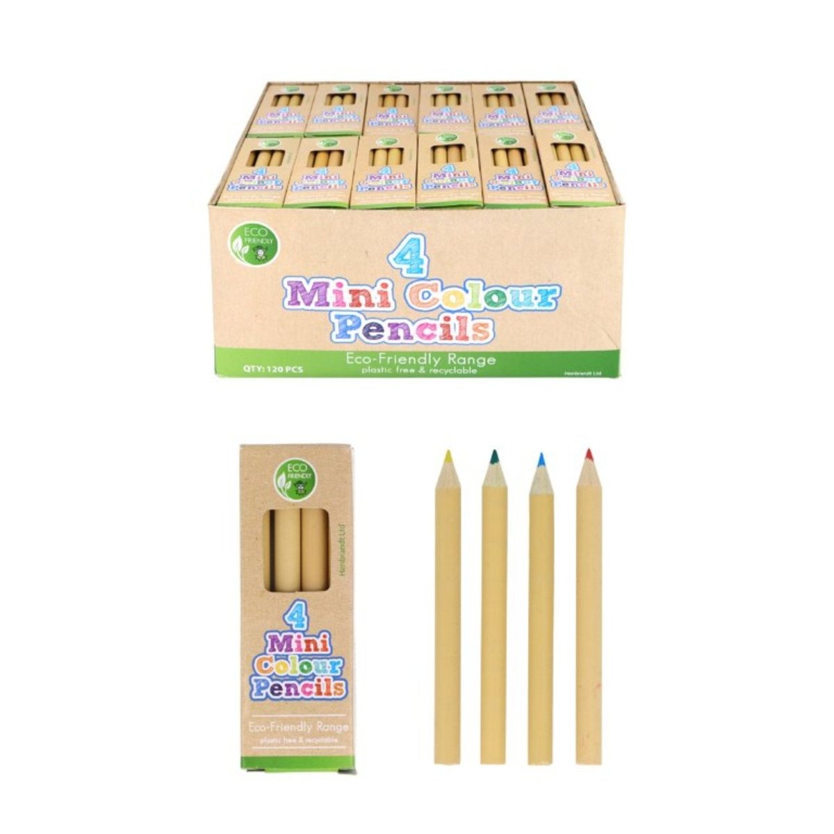 Eco-Friendly Mini Colouring Pencils (4pcs) - PoundToys