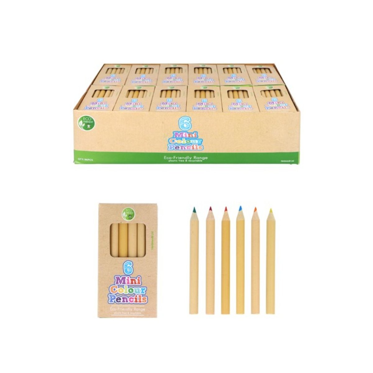 Eco-Friendly Mini Colouring Pencils (6pcs) - PoundToys