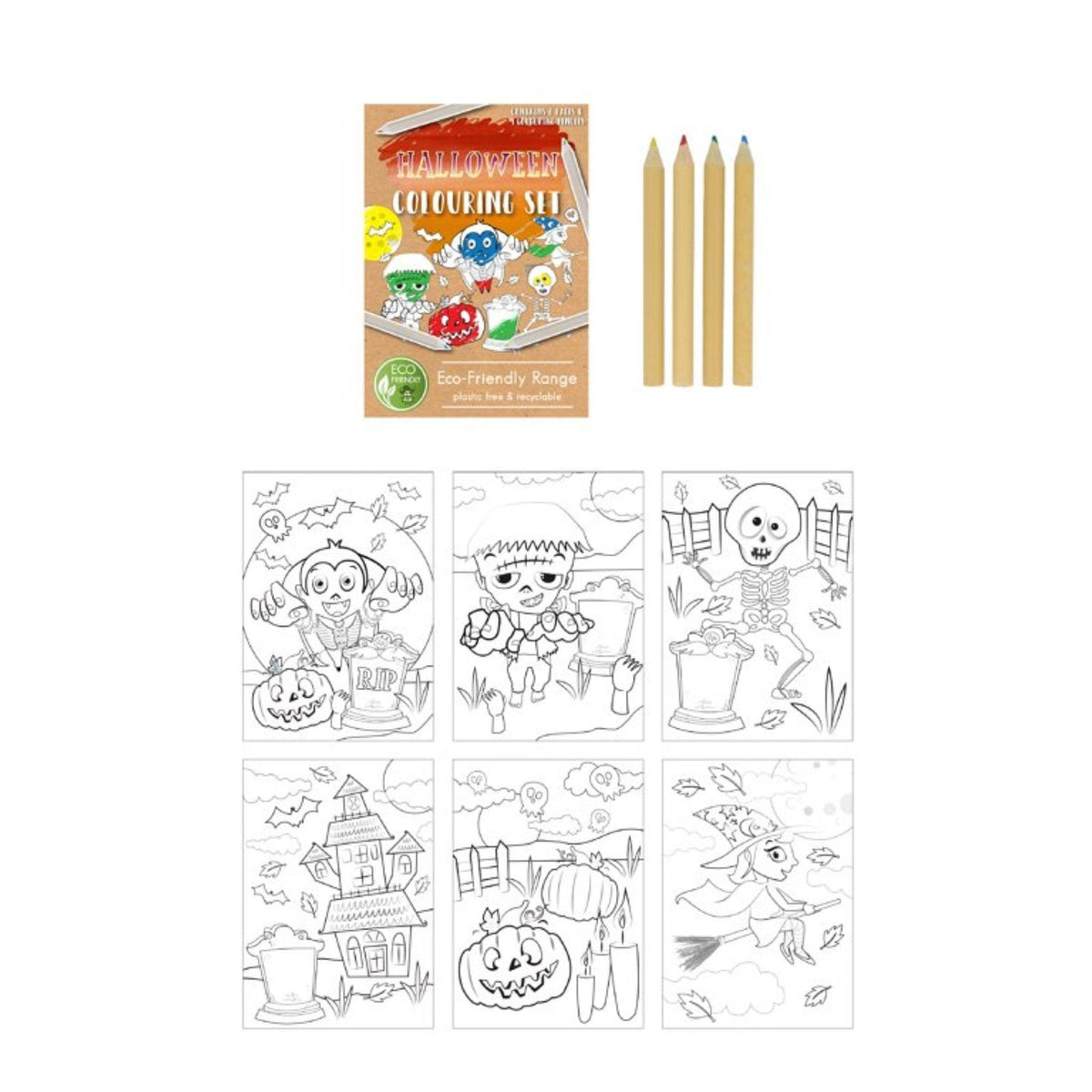 Eco-Friendly Mini Halloween Colouring Set - PoundToys