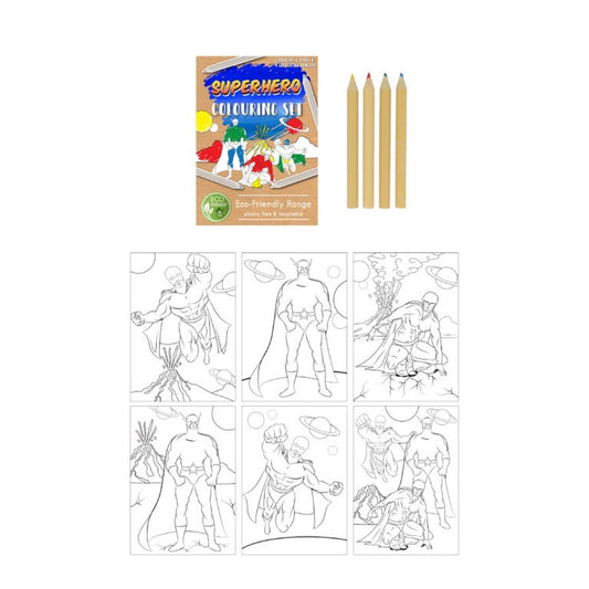 Eco Friendly Superhero Colouring Set - PoundToys