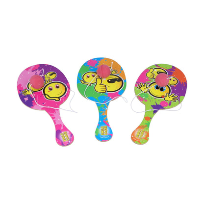 Emoji Wooden Paddle Bat and Ball Game - PoundToys