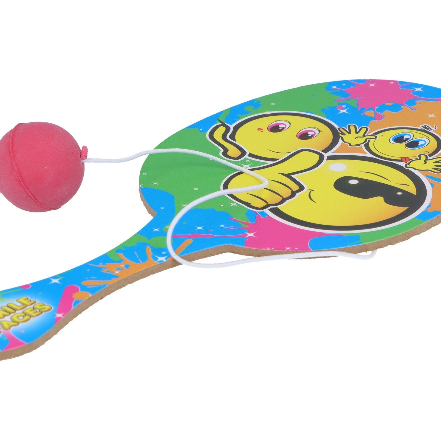 Emoji Wooden Paddle Bat and Ball Game - PoundToys