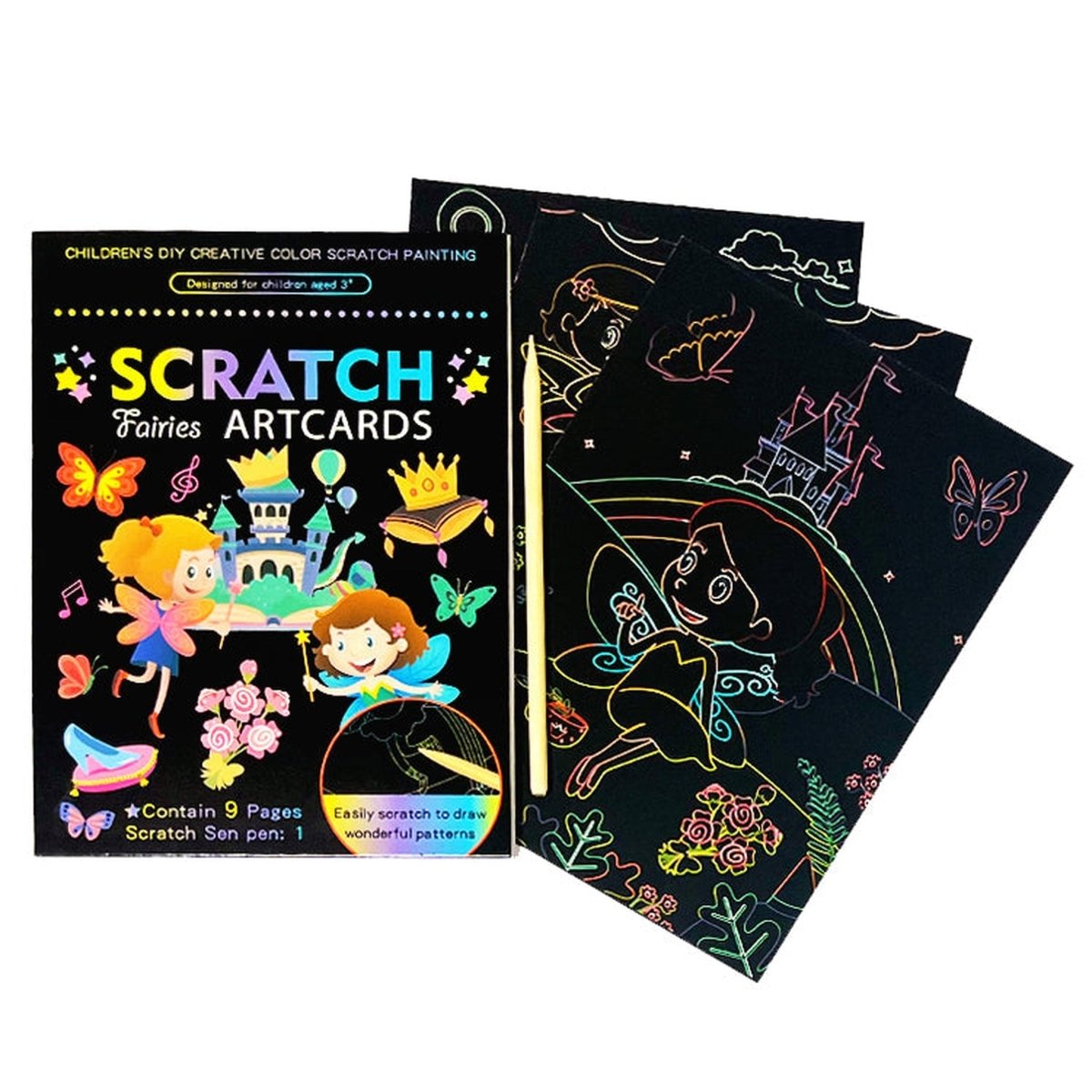 Fairies Scratch Art Cards Bumper Pack - PoundToys