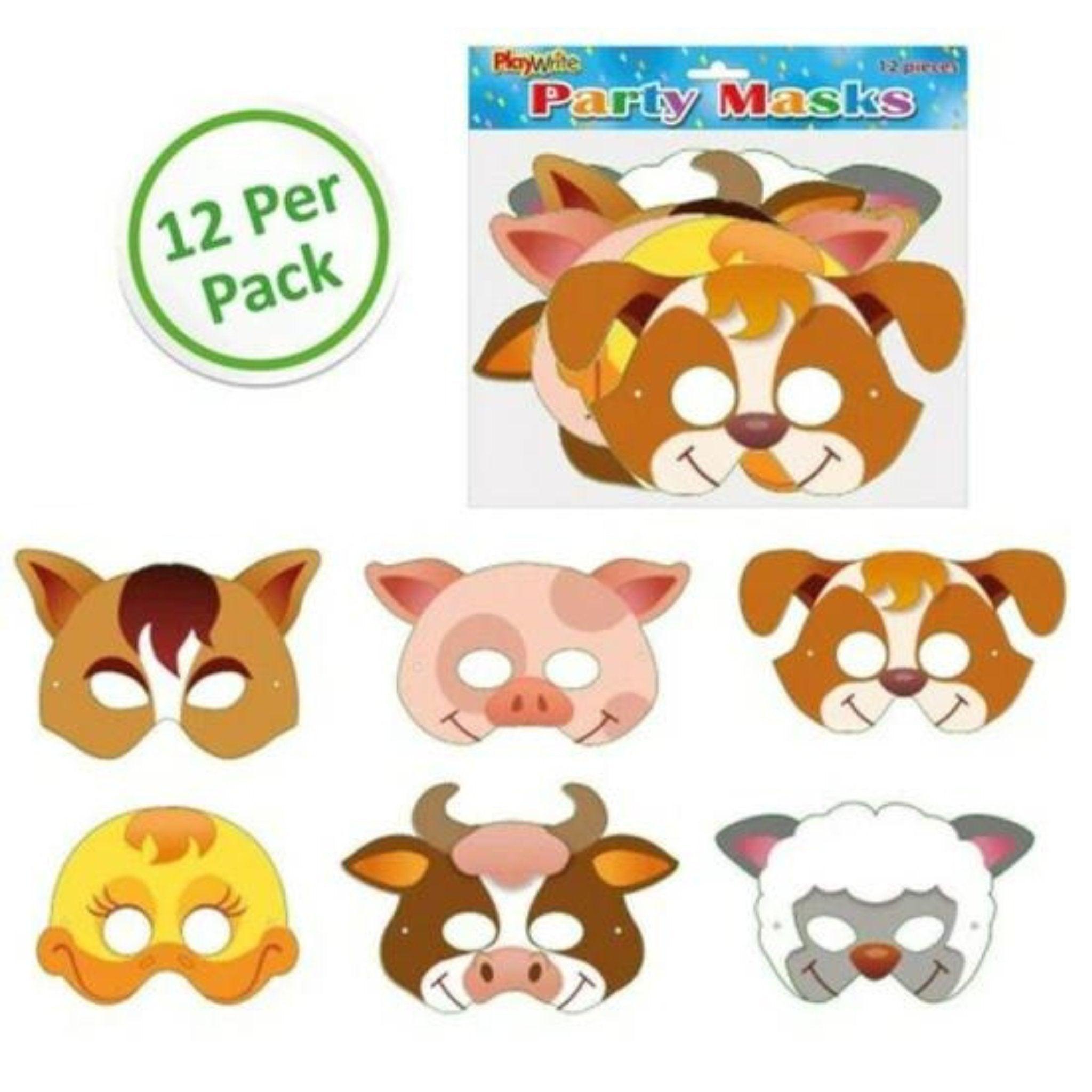 Farm Animal Masks 12 Pack - PoundToys