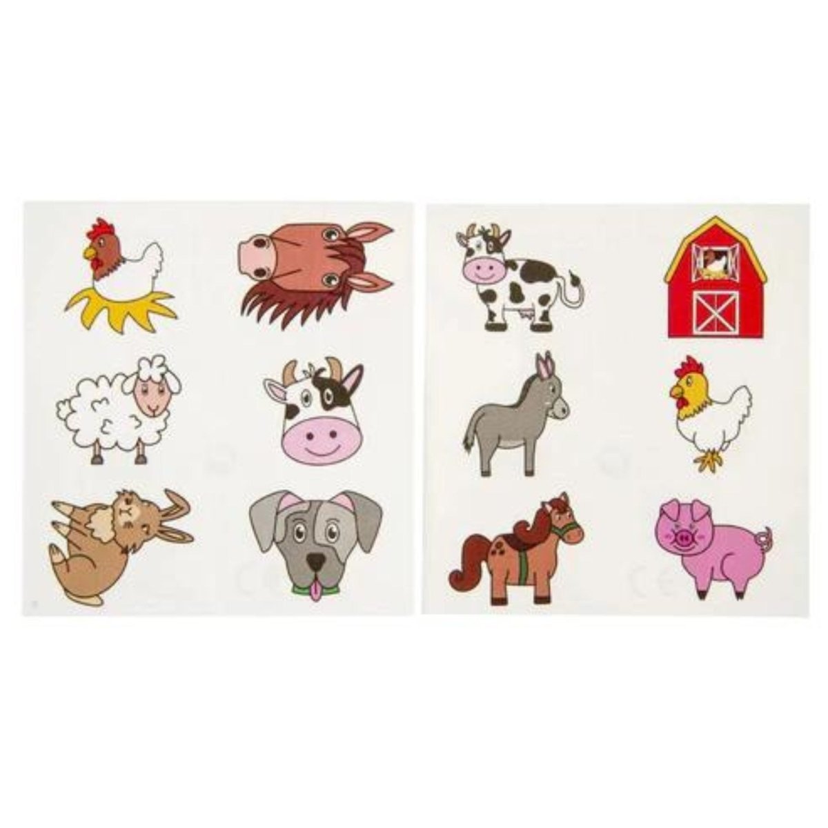 Farm Tattoo Sheet - Kids Party Craft