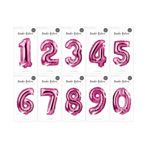 Foil Balloon Numbers Pink 32cm - Kids Party Craft