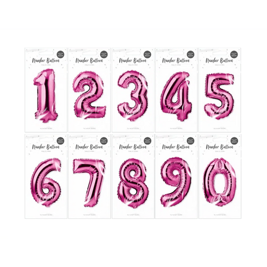 Foil Balloon Numbers Pink 32cm - PoundToys