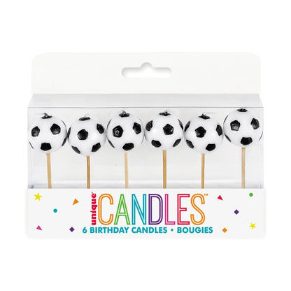 Football Birthday Candles 6pk - PoundToys