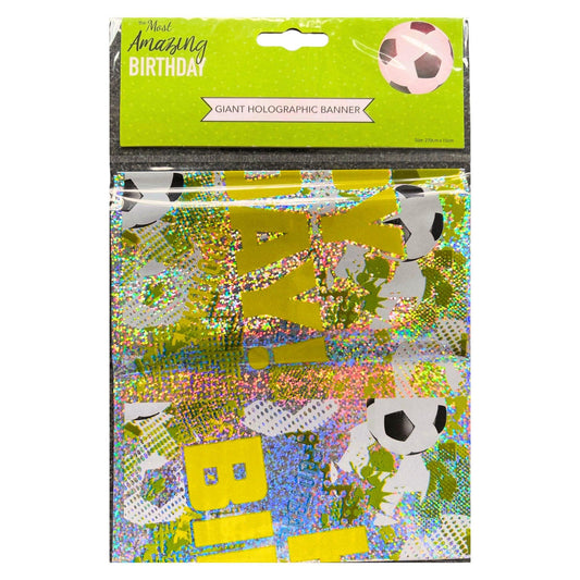 Football Birthday Holographic Banner - PoundToys