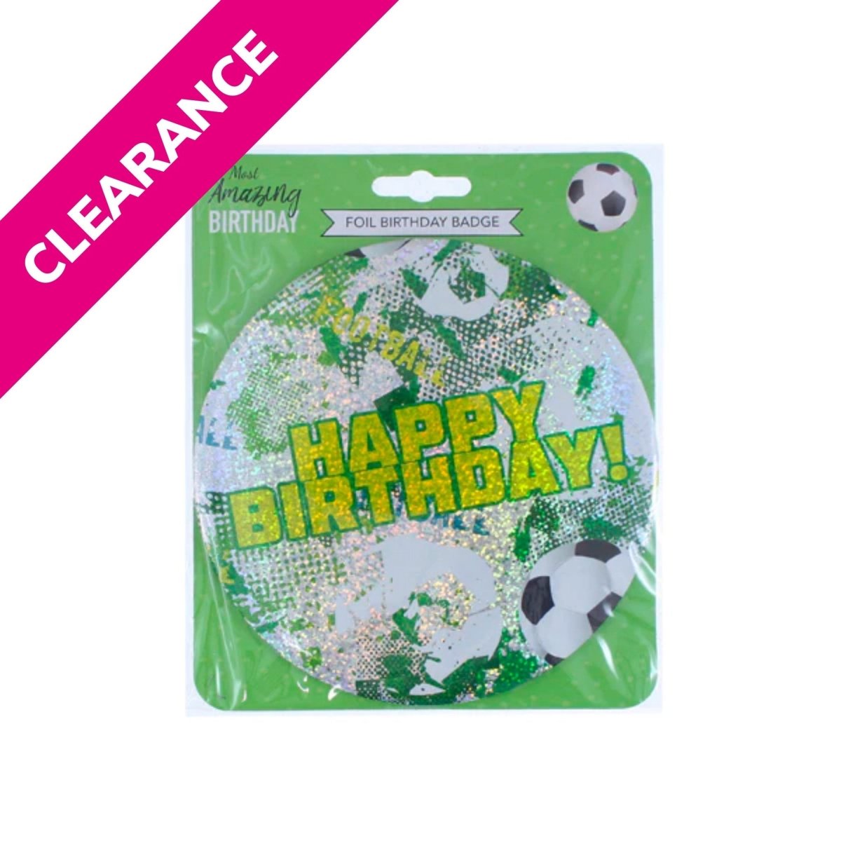 Football Happy Birthday Badge (Large) - PoundToys