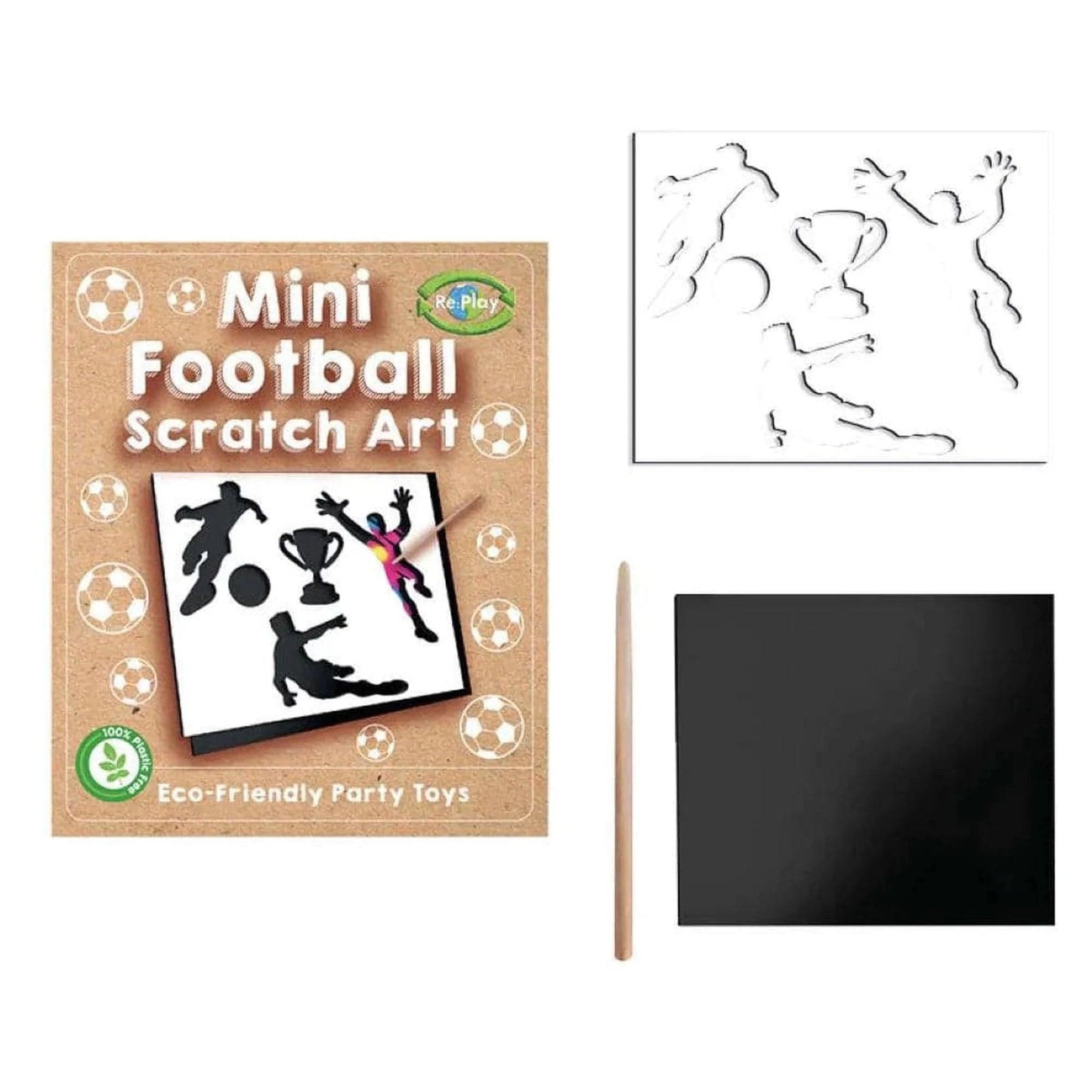 Football Mini Scratch Art Eco Friendly - PoundToys