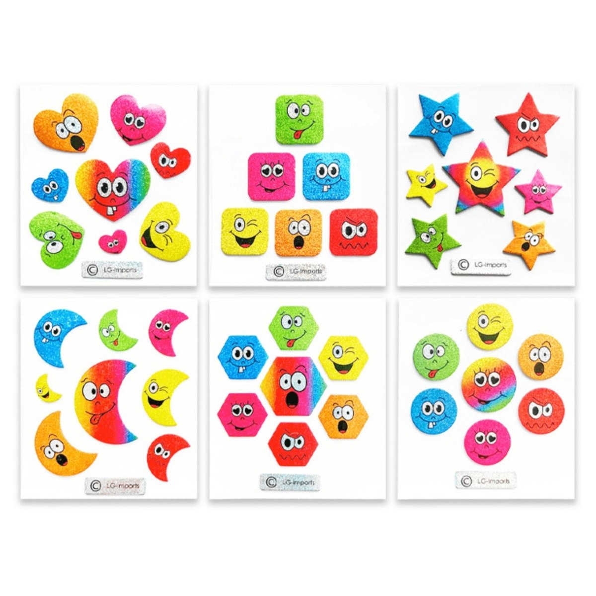 Funny Faces Mini Puffy Sticker Sheet - PoundToys