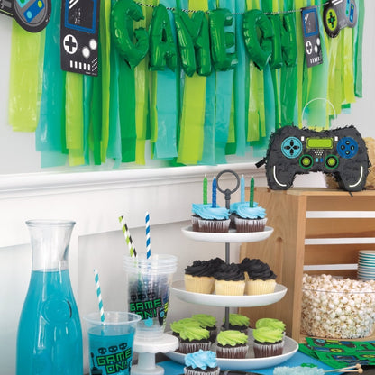 Gamer Birthday Diecut Controllers Garland 7ft - PoundToys