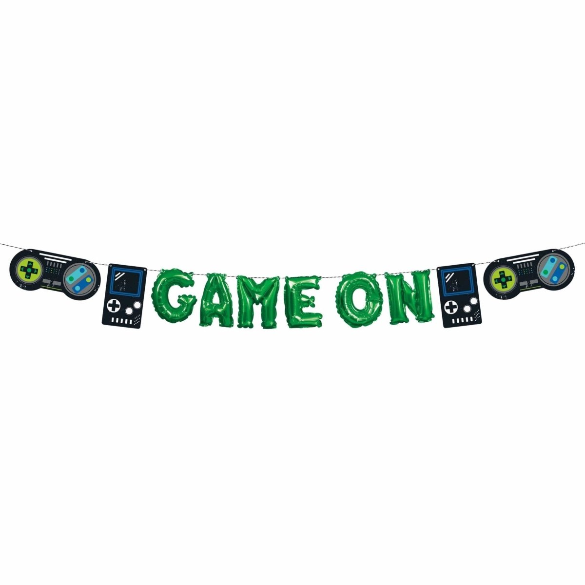 Gamer Birthday "Game On" Mini Foil Balloon Banner Kit - Kids Party Craft