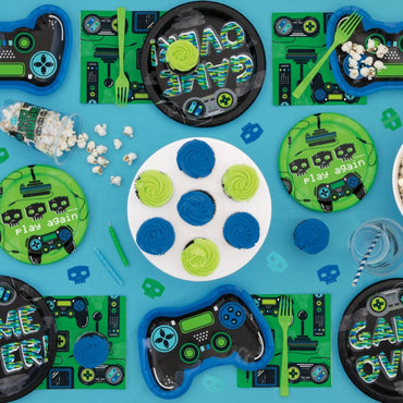 Gamer Birthday Round 9" Dinner Plates 8pc - PoundToys