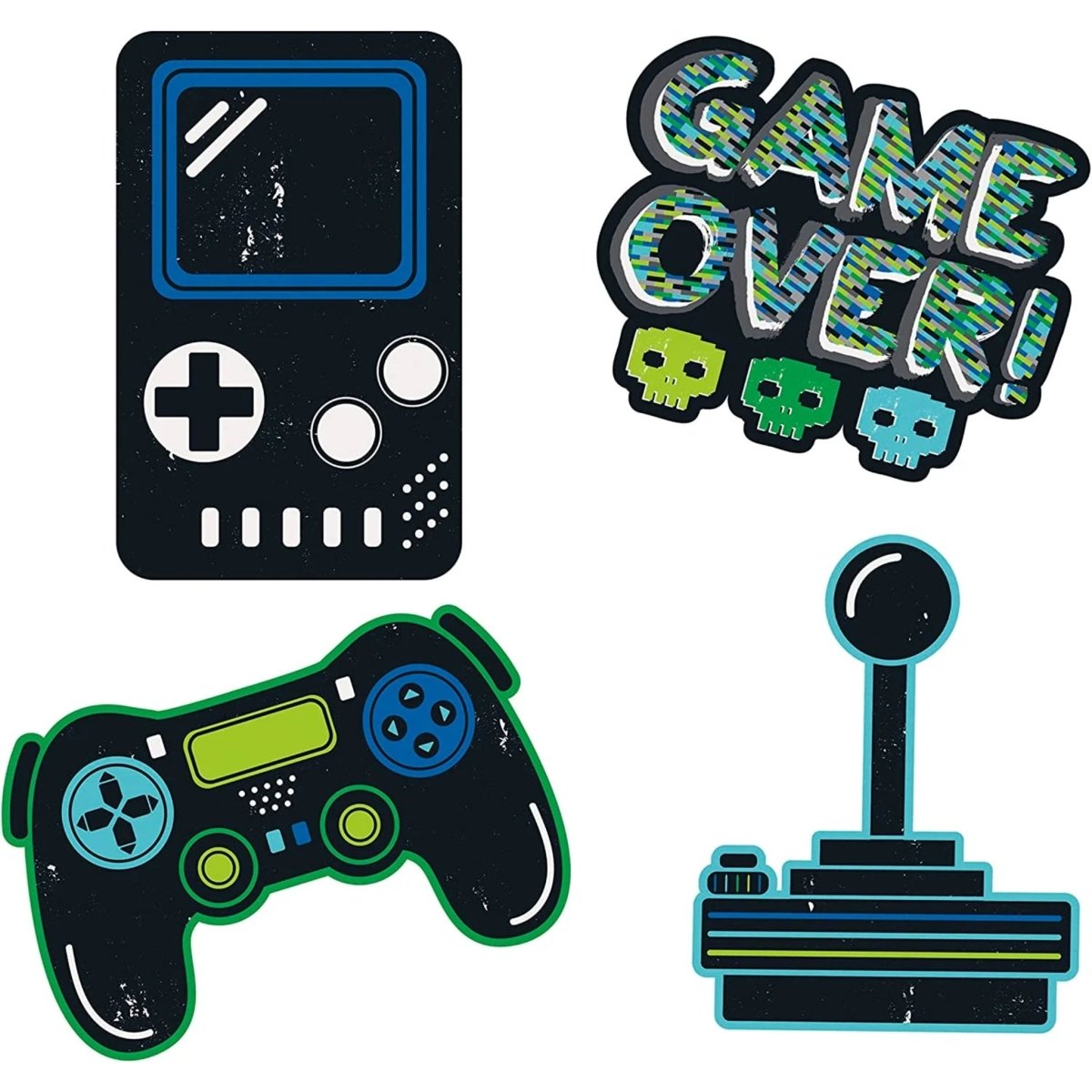 Gamer Birthday Wall Decals 4pc - PoundToys