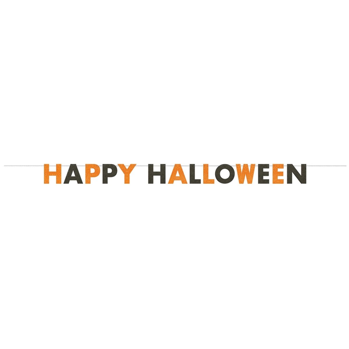 Glitter Orange and Black Happy Halloween Banner - Kids Party Craft