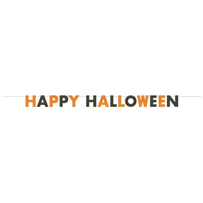 Glitter Orange and Black Happy Halloween Banner - PoundToys