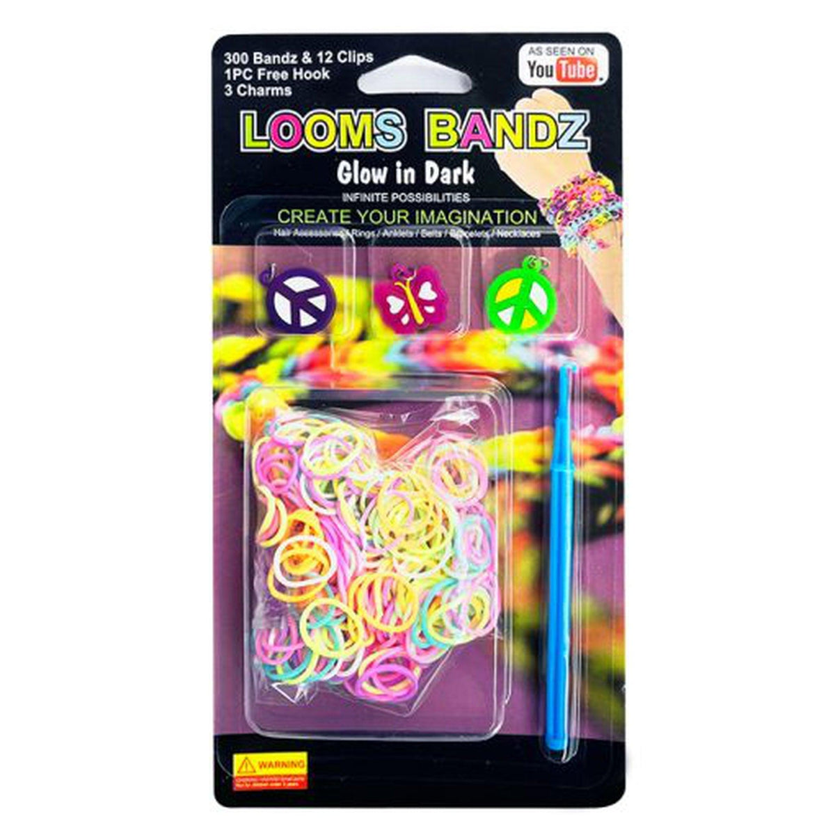 Glow In The Dark Loom Bands And Charms Pack - PoundToys