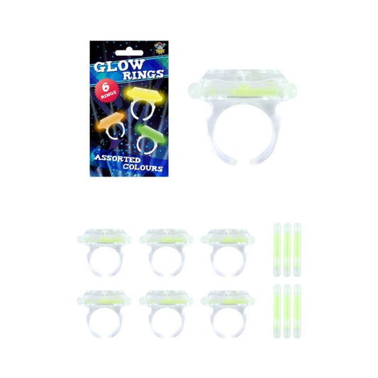 Glow in the Dark Rings 6pcs - PoundToys