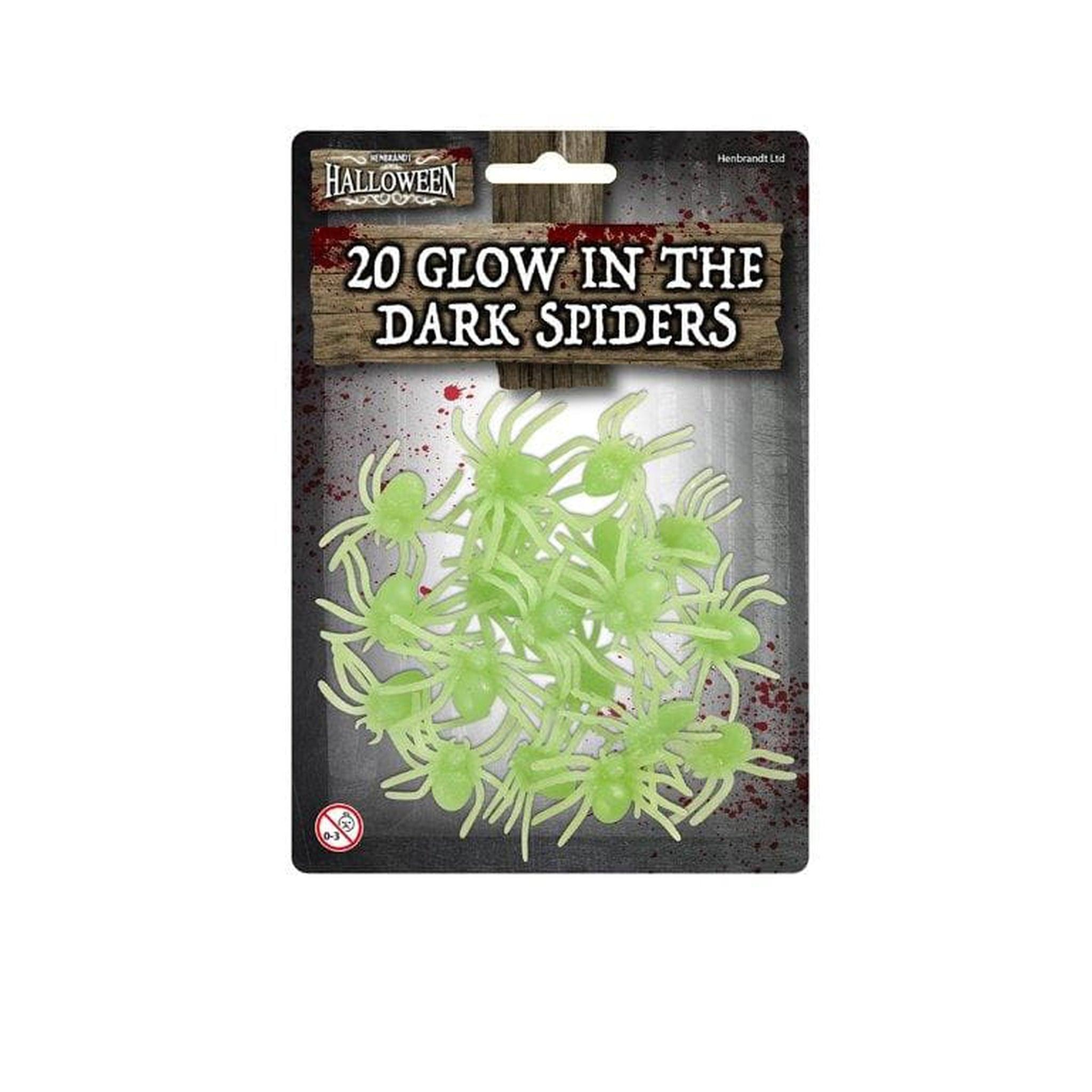 Glow in the Dark Spiders (5cm) 20pc Packs - PoundToys