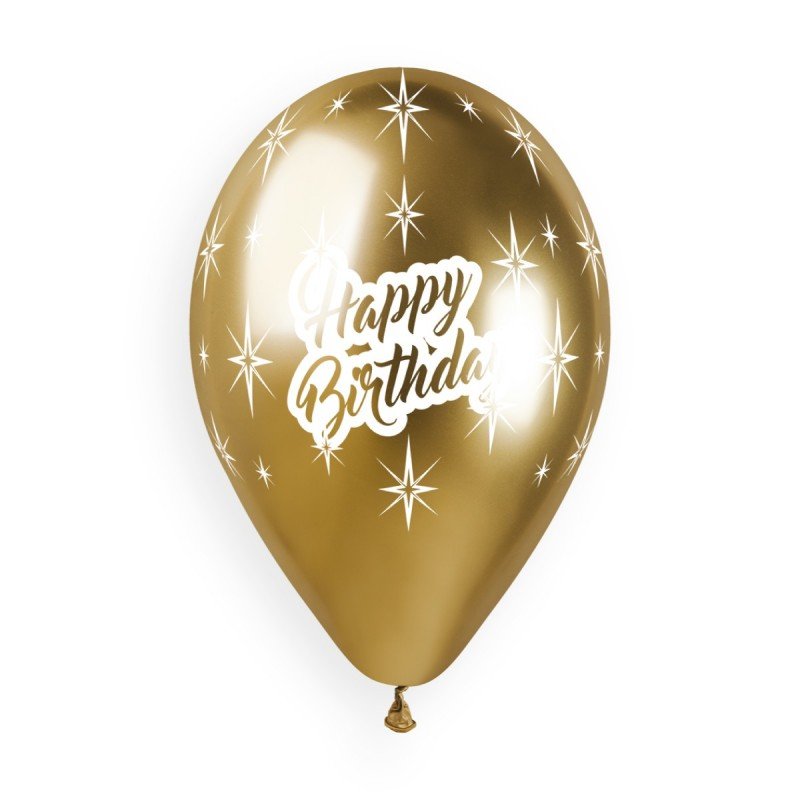 Gold Happy Birthday Balloon - PoundToys