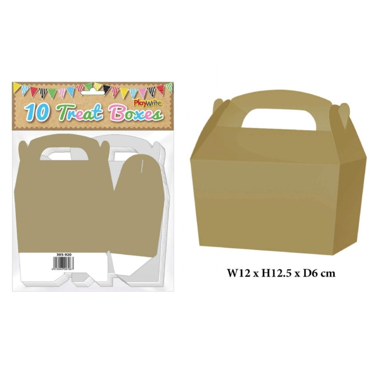 Gold Treat Box 12cm Pack of 10 - PoundToys