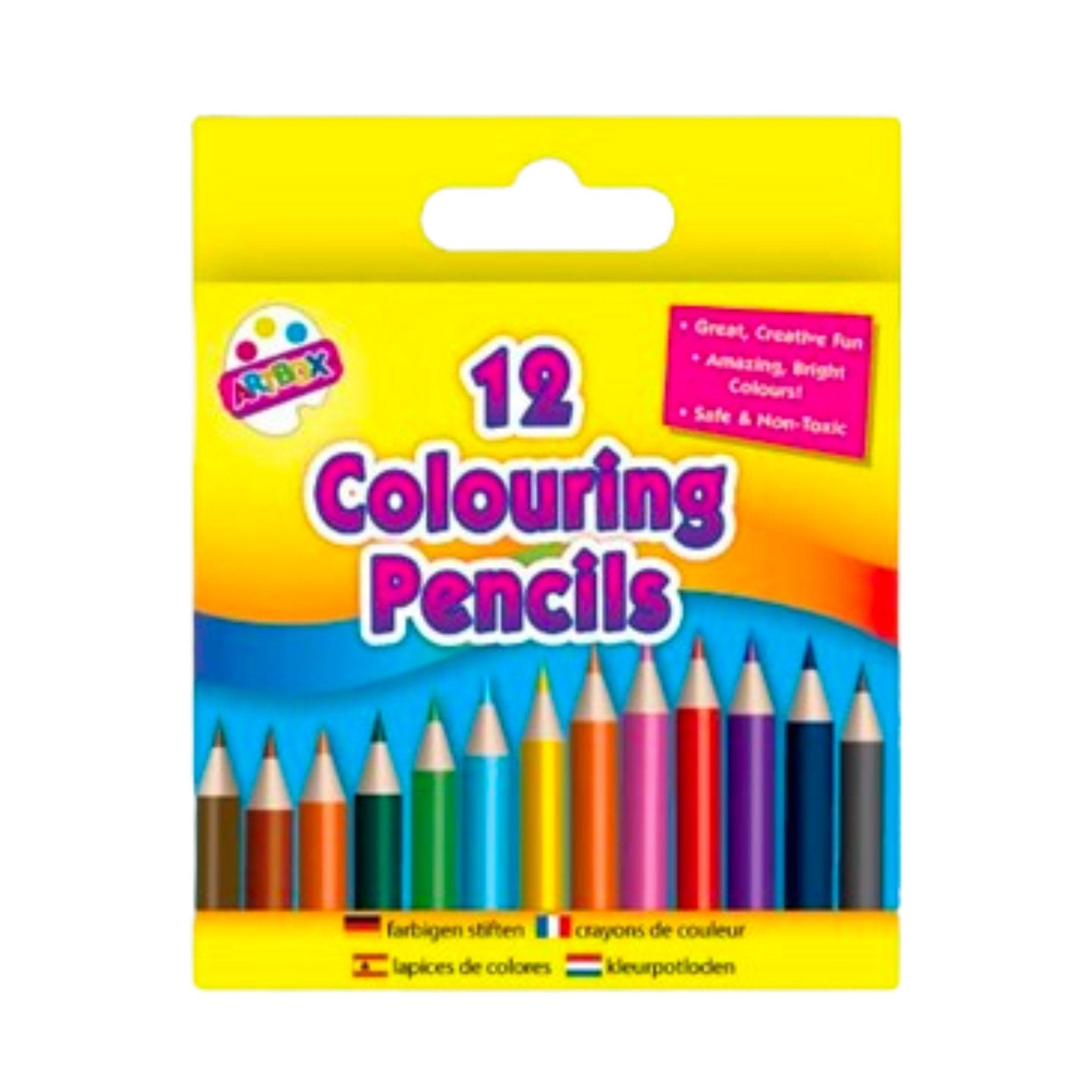 Half Sized Colouring Pencils (12 Assorted) - PoundToys