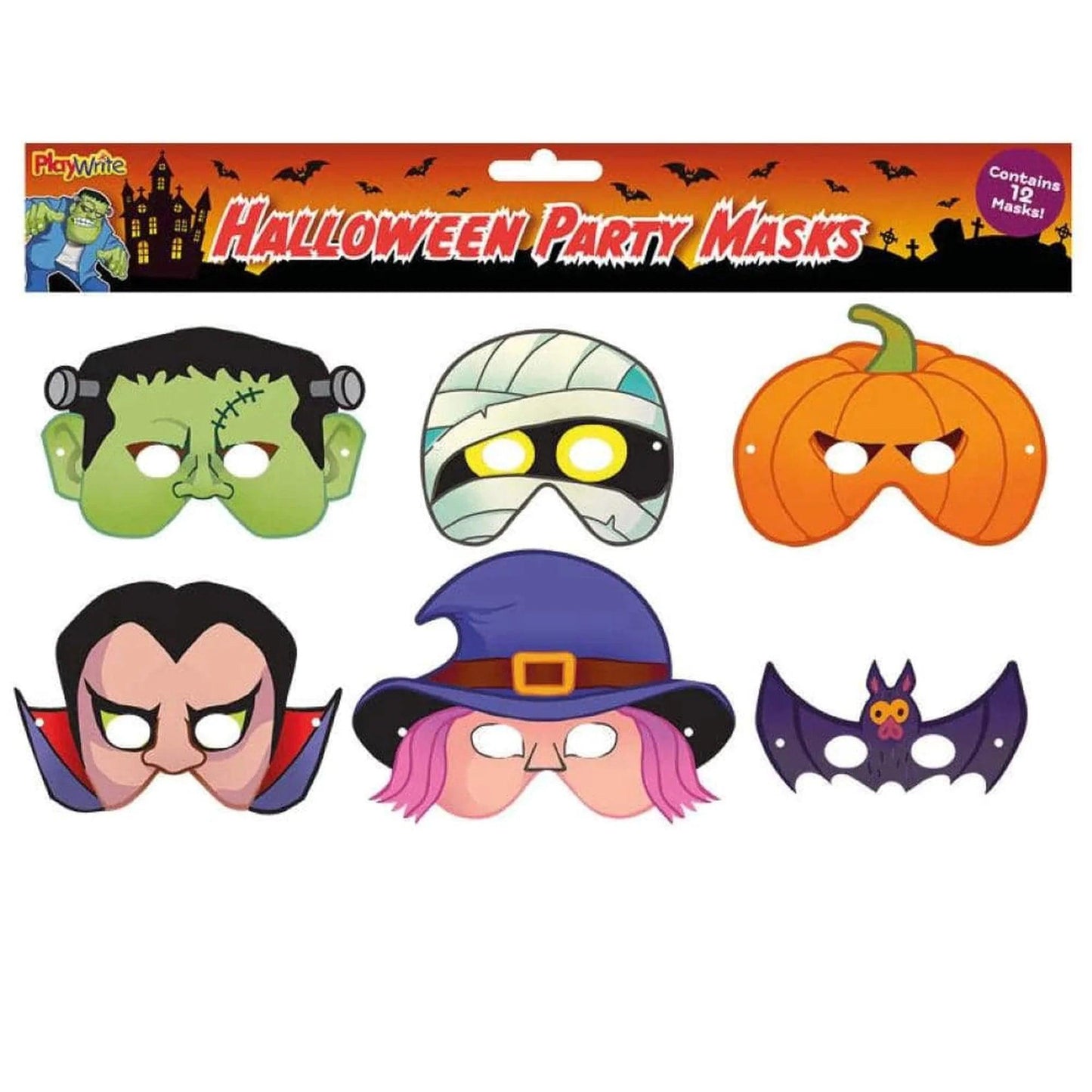 Halloween Card Masks x12 - PoundToys