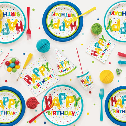 Happy Birthday 7" Dessert Plates 8pk - PoundToys