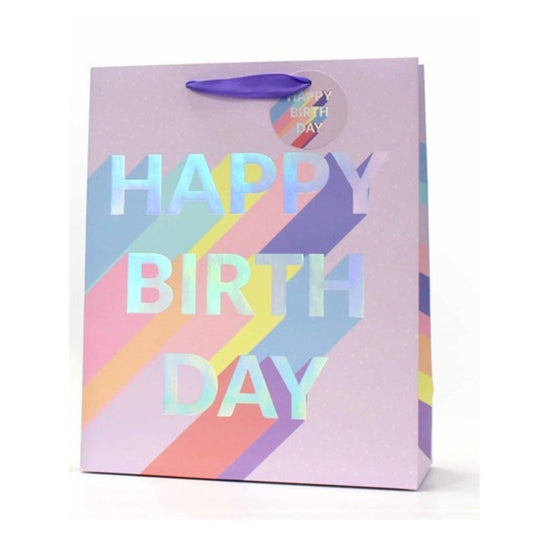 Happy Birthday Gift Bag Large Pink - PoundToys