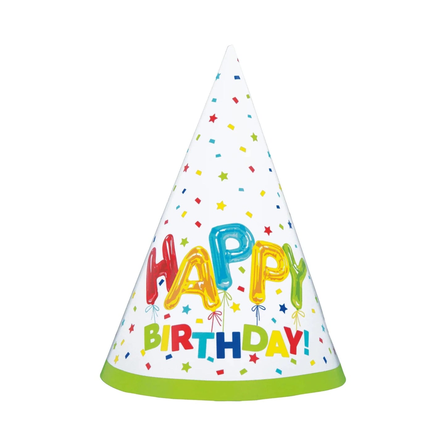 Happy Birthday Party Hats 8pk - PoundToys