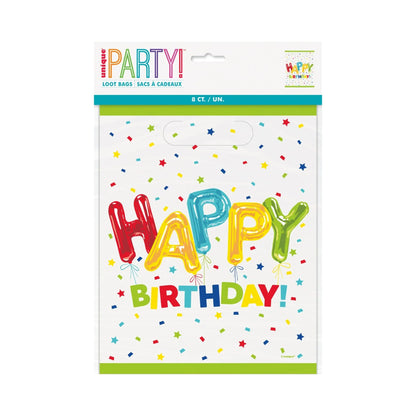 Happy Birthday Party Loot Bags 8pk - PoundToys