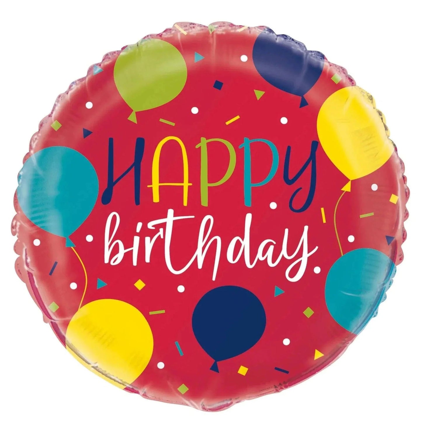 Happy Birthday Round Foil Balloon 18" - PoundToys