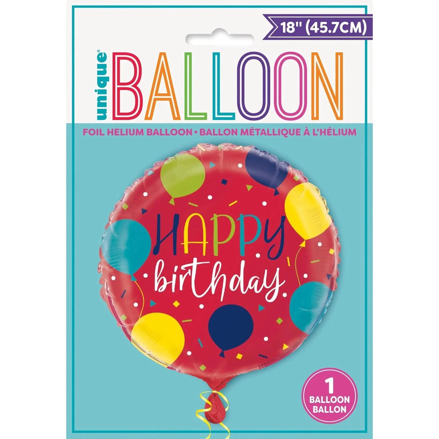 Happy Birthday Round Foil Balloon 18" - PoundToys