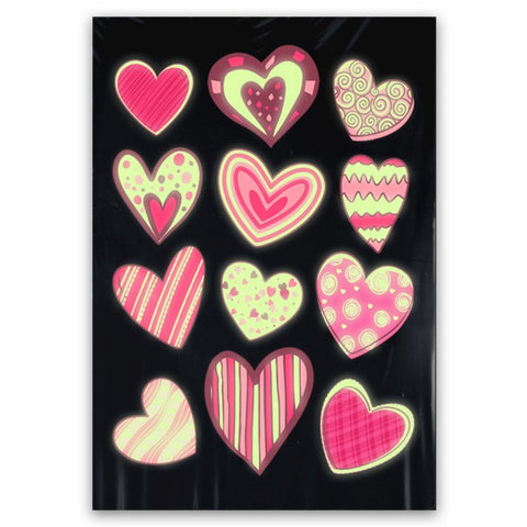 Heart Glow in the Dark Tattoo Sheet - Kids Party Craft