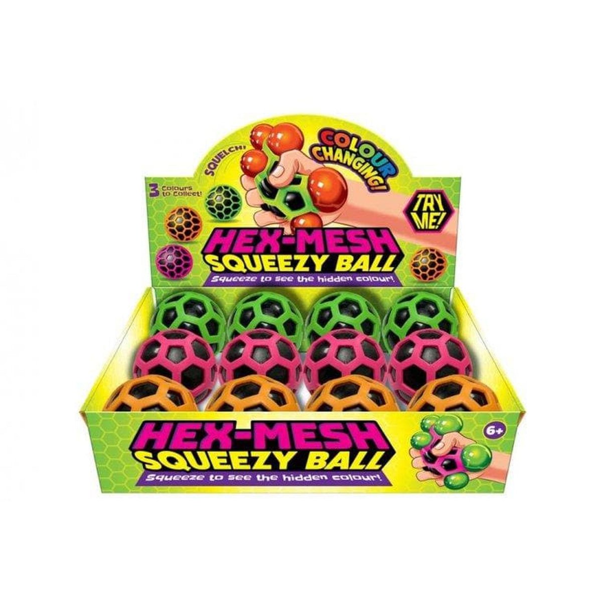 Hex Mesh 80mm Squeeze Squishy Ball - PoundToys