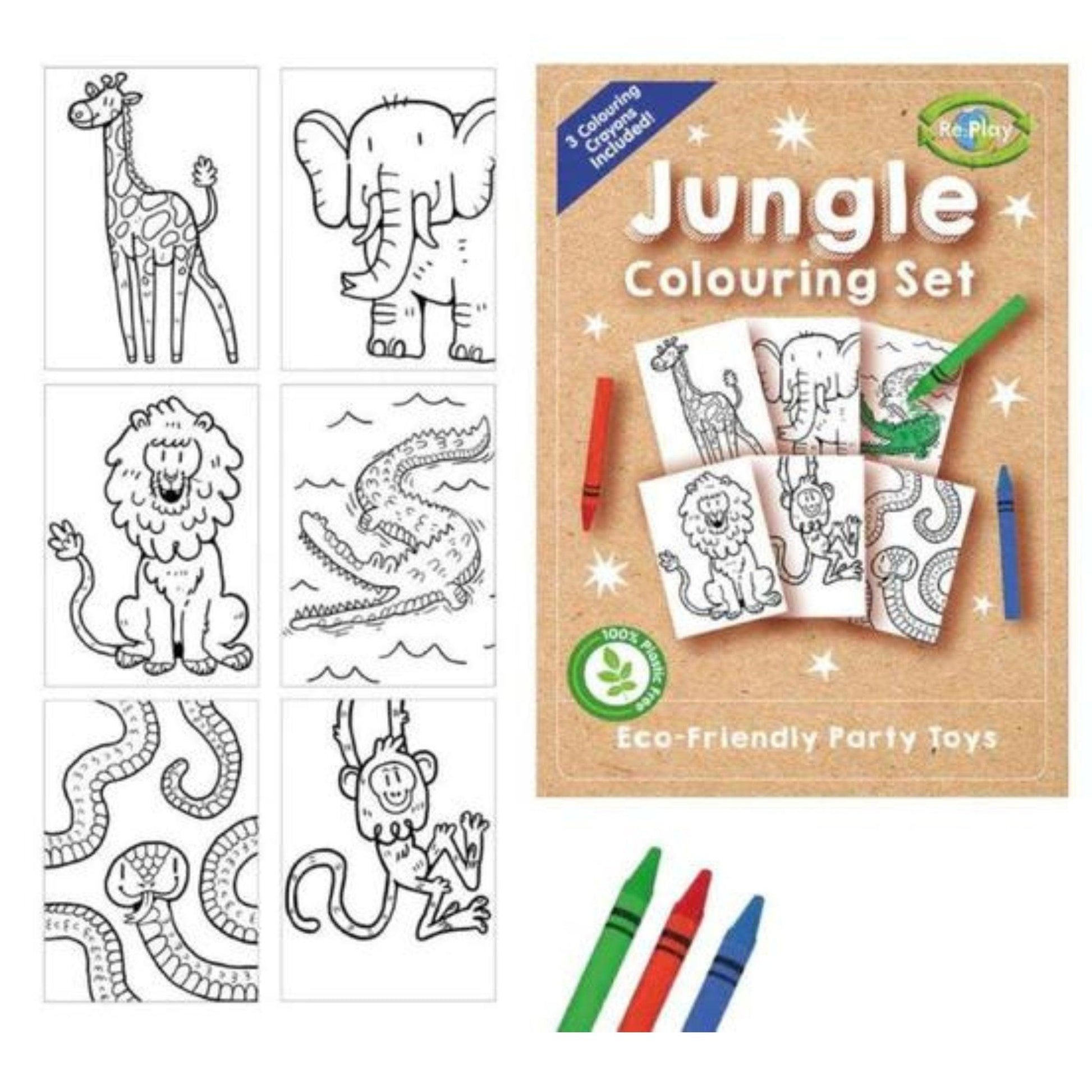 Jungle A6 Colouring Set Eco Friendly - PoundToys