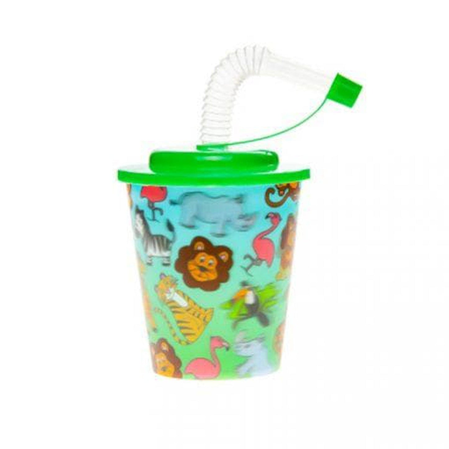 Jungle Animals 3D Beaker + Straw - PoundToys