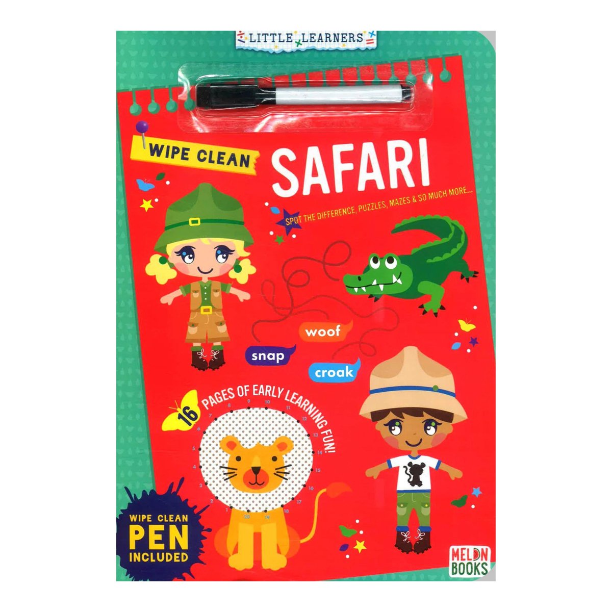 Jungle Safari Wipe Clean With Pen Book - PoundToys