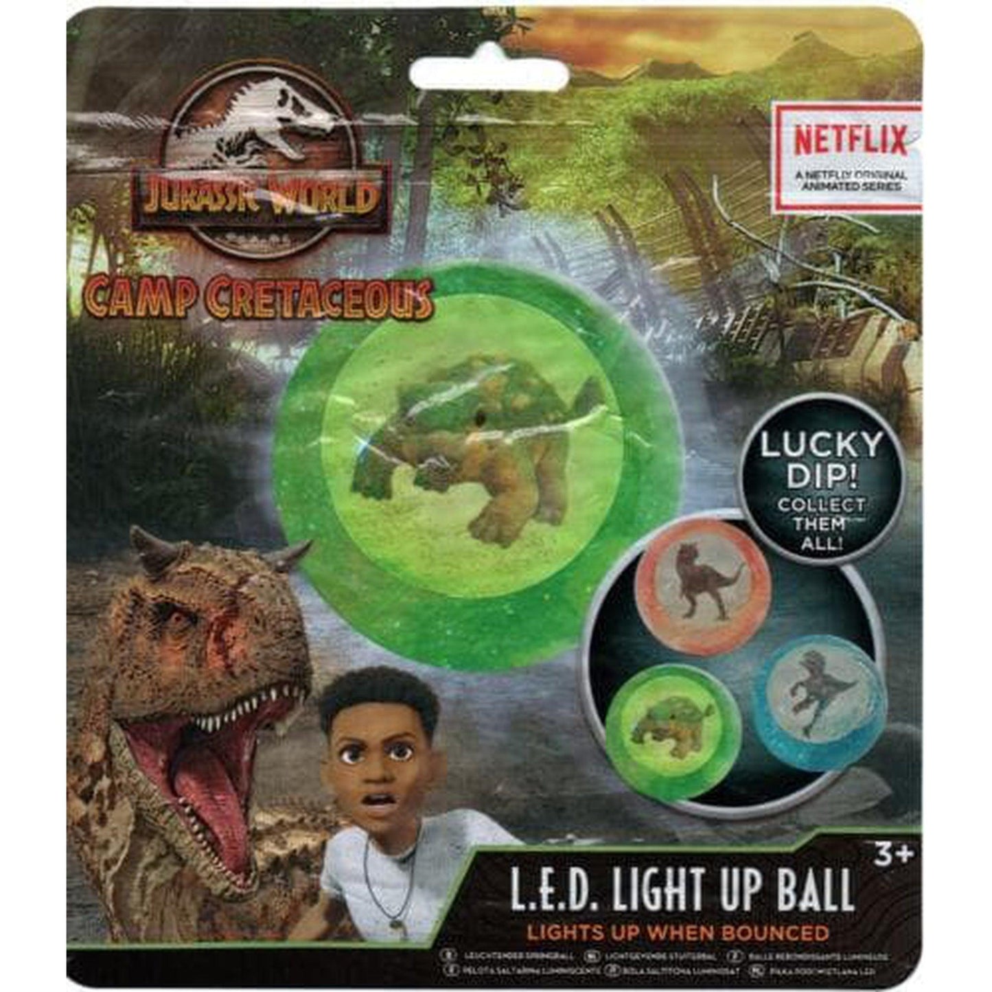 Jurassic World Camp Cretaceous LED Light Up Bounce Ball Mystery Bag - PoundToys