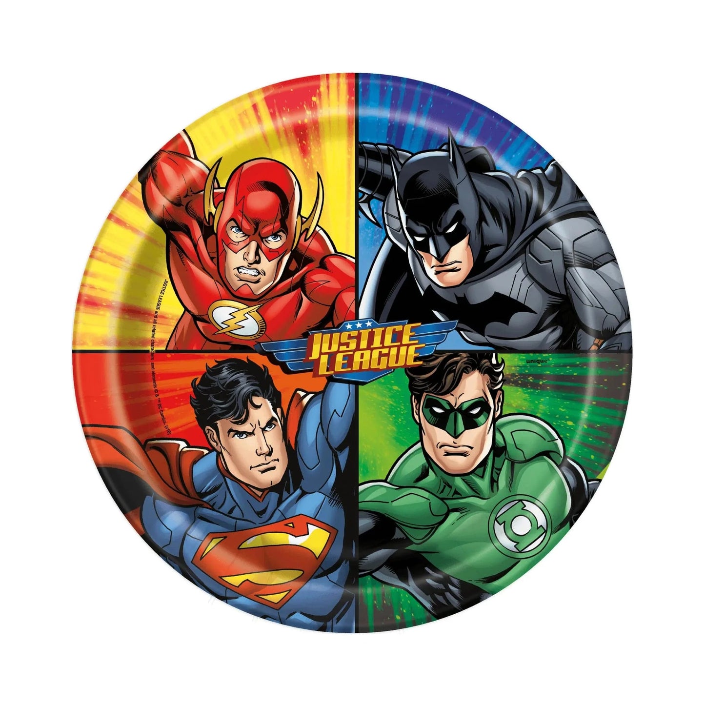 Justice League 9" Dinner Plates 8pk - PoundToys