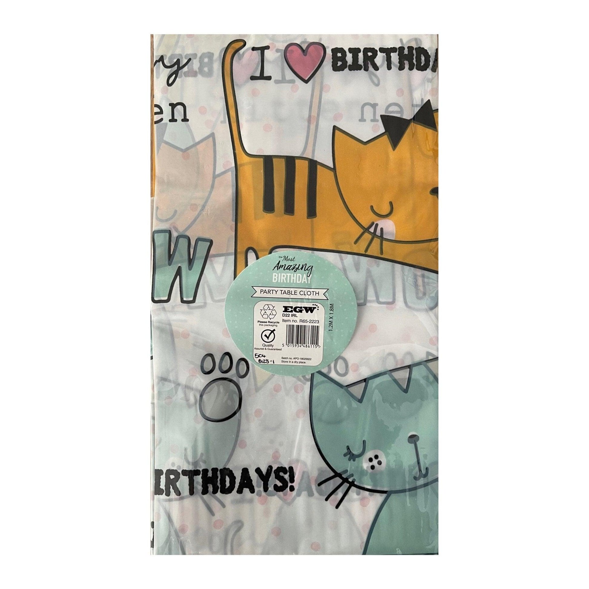 Kitten Themed Birthday Table Cloth - PoundToys