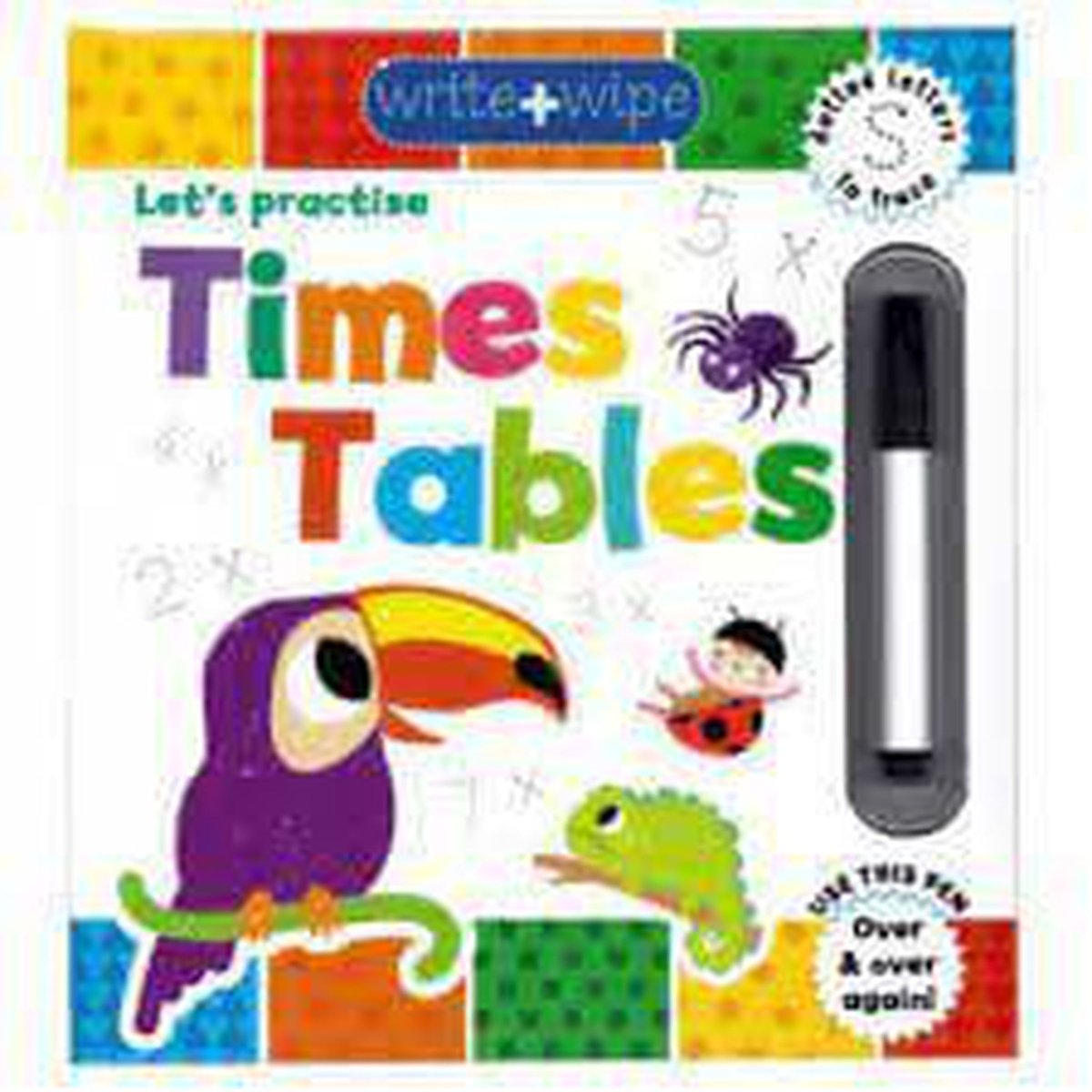 Let's Practise Times Tables Maths Kid's Book With Marker Pen - PoundToys