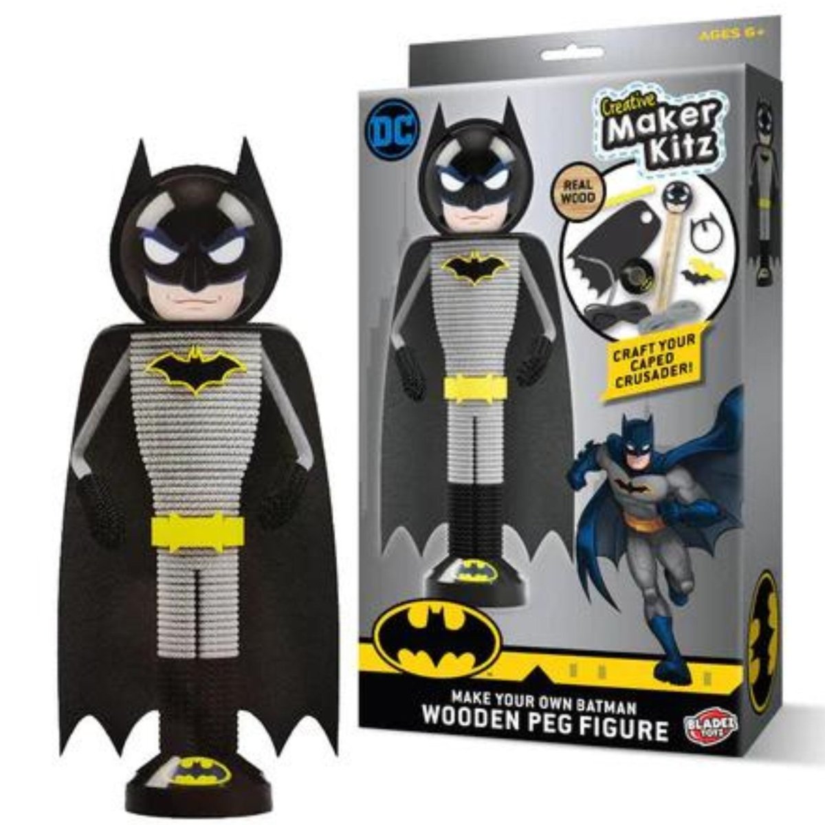 Make Your Own Batman Wooden Peg Figure - PoundToys