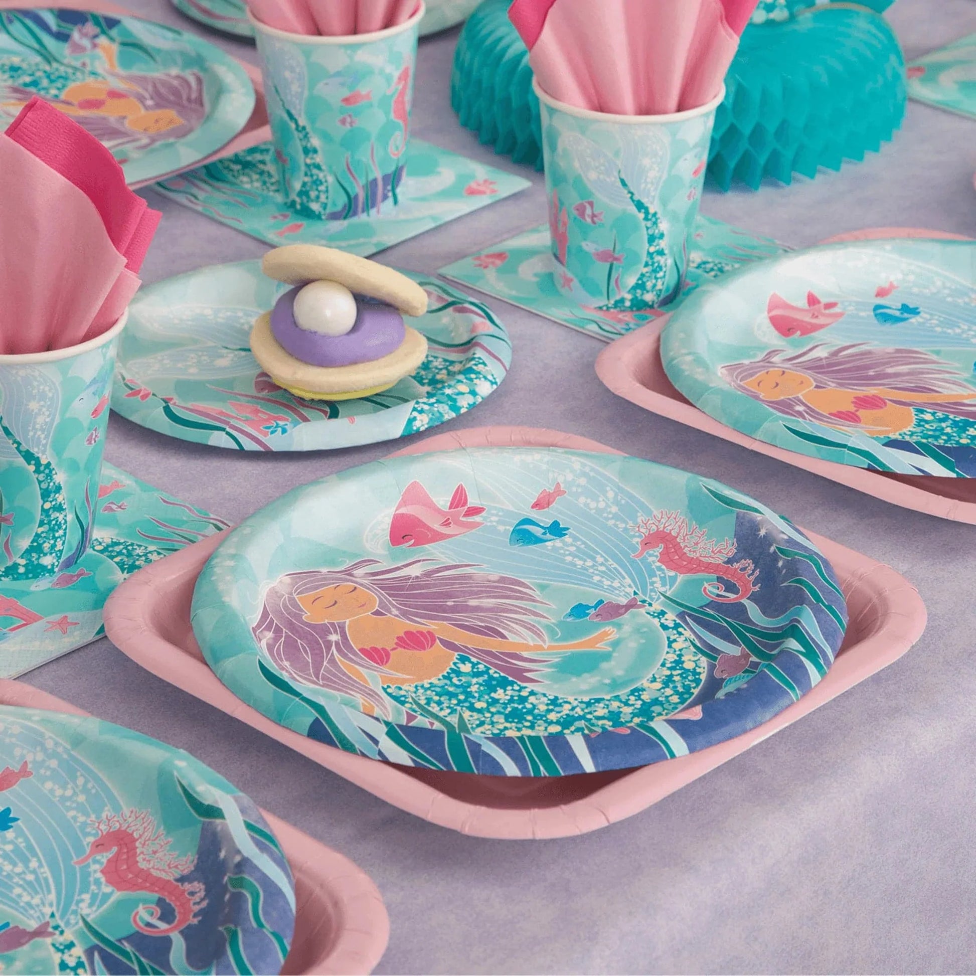 Mermaid 7" Dessert Plates 8pk - PoundToys