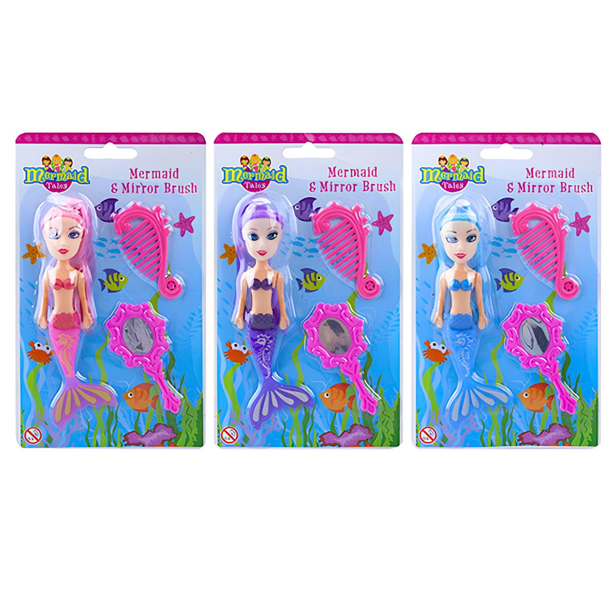 Mermaid Doll Brush & Mirror Set - PoundToys